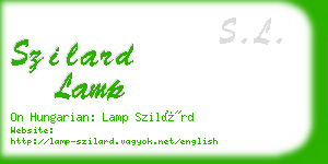 szilard lamp business card